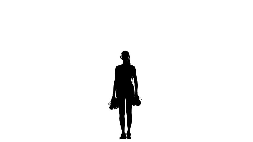 852x480 Silhouette Of Woman Performing Ballroom Dance. White Background