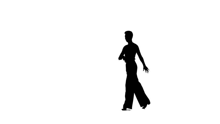 852x480 Solo Man Is Dancing Elements Of Ballroom Dancing. Silhouette