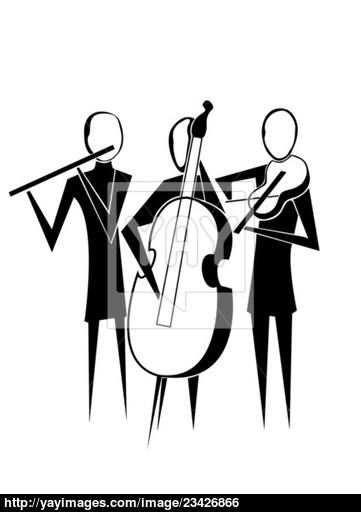 361x512 Stylized Silhouette Image Band Vector