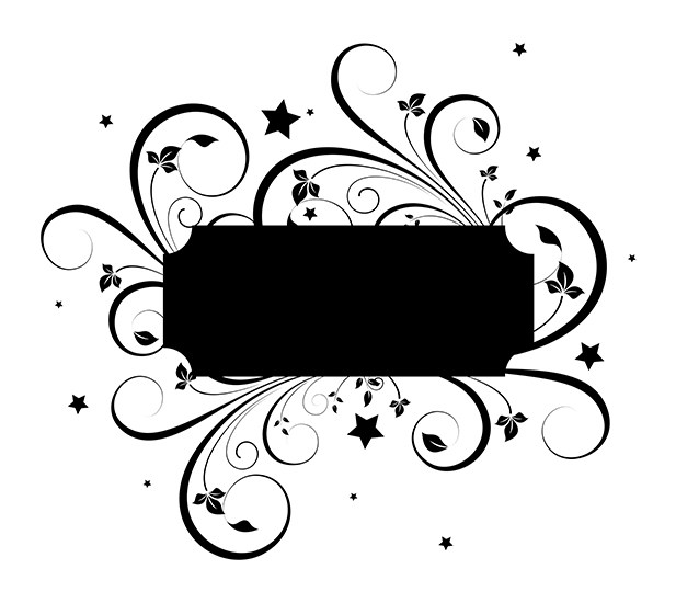 617x550 Download Free Retro Flourish Frame Banner Vector Silhouette Vector