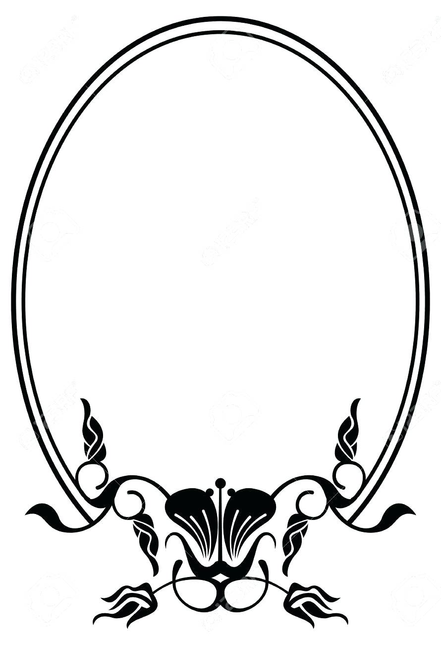 890x1300 Template Oval Picture Frame Template Silhouette With Abstract