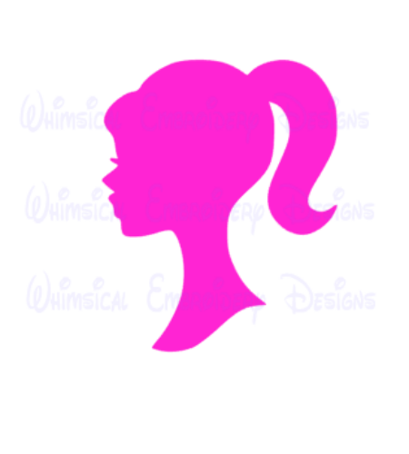 450x500 Cut Designs Barbie Head Silhouette Cut Design