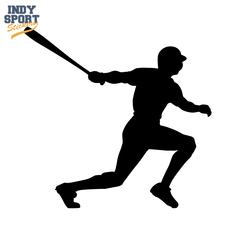 800x800 Baseball Player With Bat Swinging Silhouette