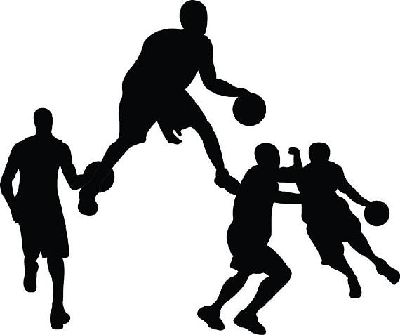 570x477 Basketball Silhouettes Basketball Clip Art Sports
