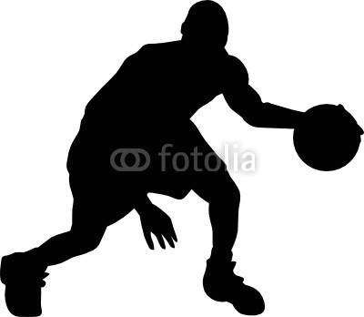 400x348 Basketball Man Silhouette Wall Decal Wallmonkeys