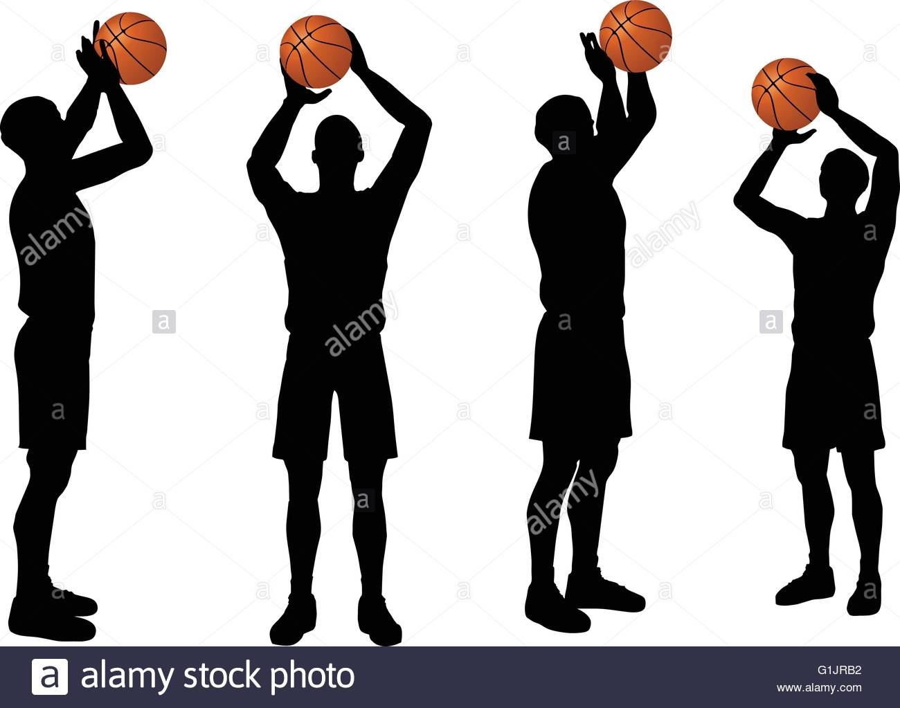 1300x1023 Eps 10 Vector Basketball Players Silhouette Collection In Free