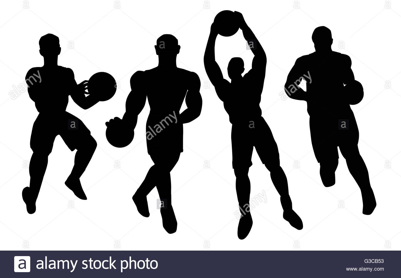 1300x902 Set Of Basketball Players Silhouette Stock Vector Art