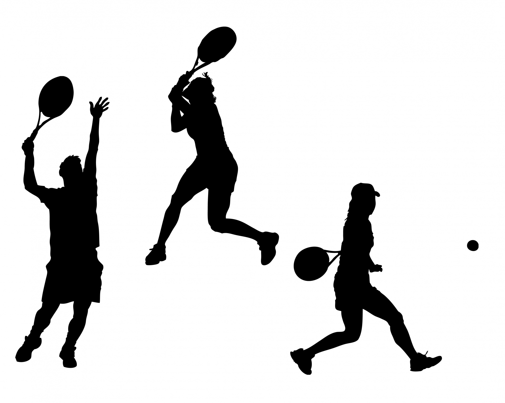 1920x1535 Tennis Players Silhouette Free Stock Photo