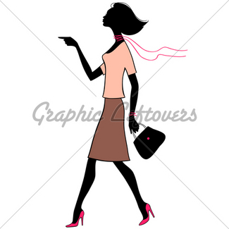 325x325 Silhouette Beauty Woman With Bag Gl Stock Images