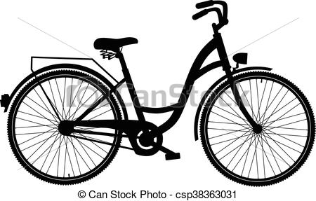 450x287 Bicycle Silhouette Isolated On White Background, Vector Vectors