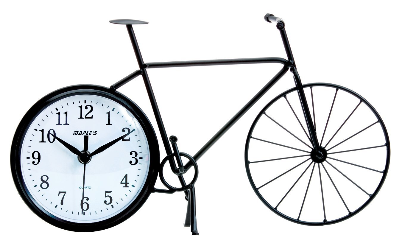 1350x826 Maple's Bicycle Silhouette Table Clock Home Amp Kitchen
