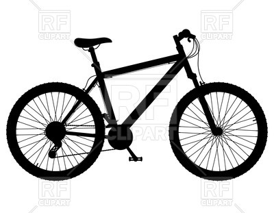 400x311 Silhouette Of Mountain Bike With Gear Shifting Royalty Free Vector