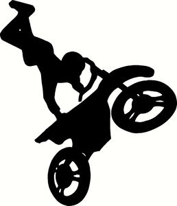258x300 Dirt Bike Rider Trick Silhouette Decal Add Text 5 X 6 Ebay