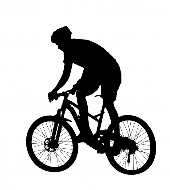 553x615 Mountain Bike Rider Silhouette Free Stock Photo