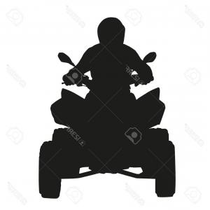 300x300 Photostock Vector Person Riding Quad Bike Atv Male Silhouette Four