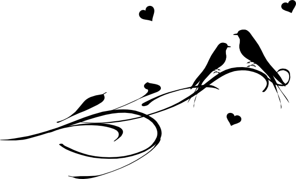 600x363 Drawn Lovebird Branch Silhouette Clip Art