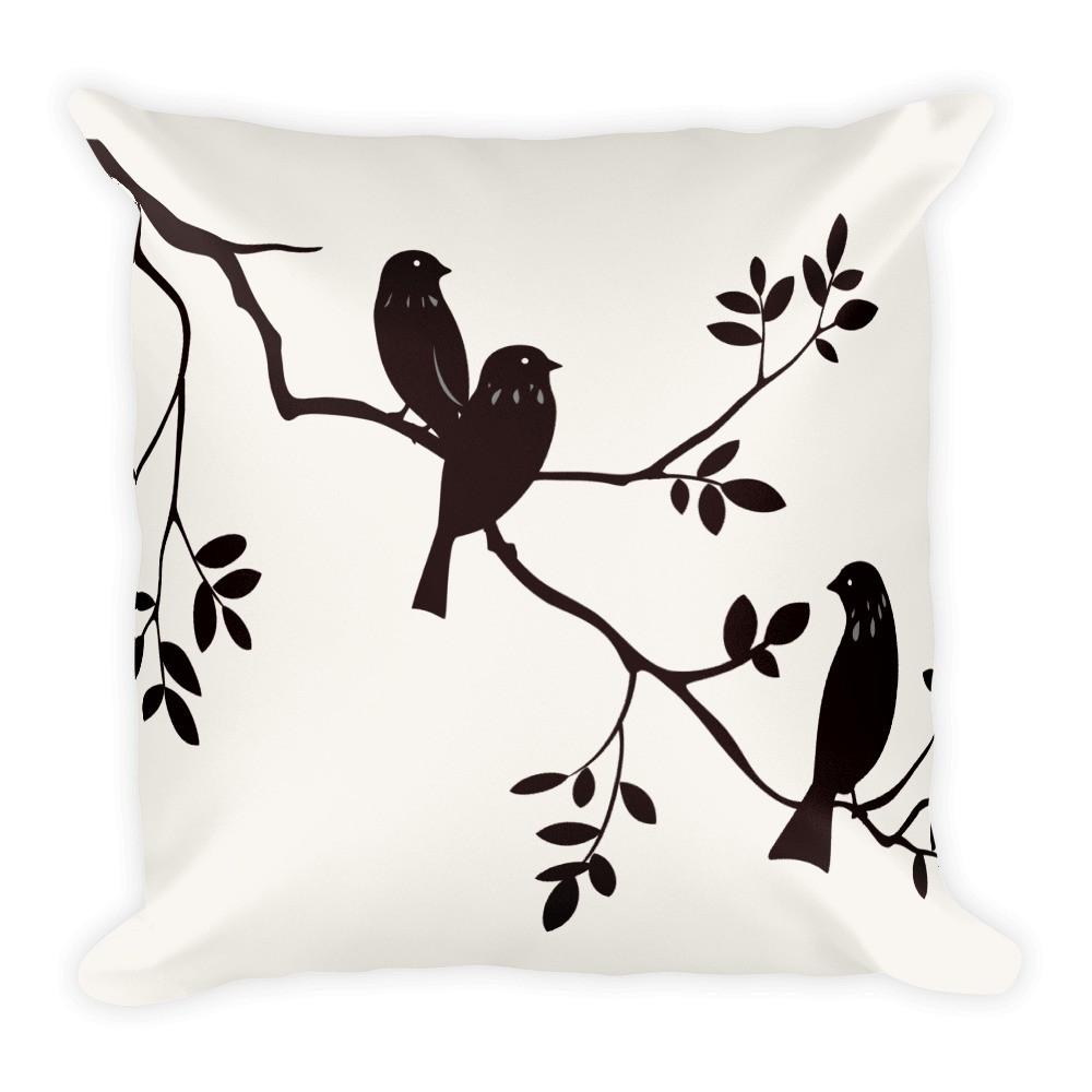 1000x1000 Black Bird Silhouette Throw Pillow 18 Square Blueberry Lane Shop