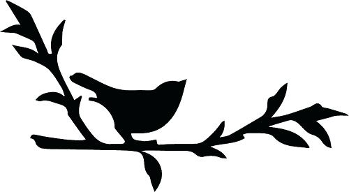 500x275 Bird On Branch Silhouette Also Original Bird Painting Watercolor