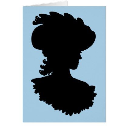 422x422 Vintage Beauty Silhouette Greetings Card Vintage Beauty