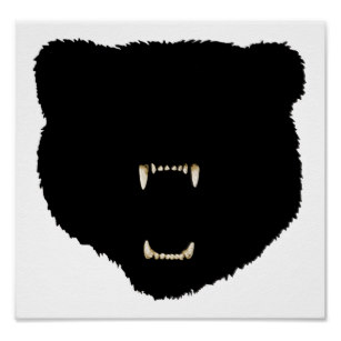 307x307 Black Bear Silhouette Art Amp Framed Artwork Zazzle