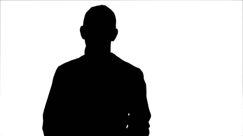 852x480 Male Silhouette. Arms Up. Young Man. Body Shape.