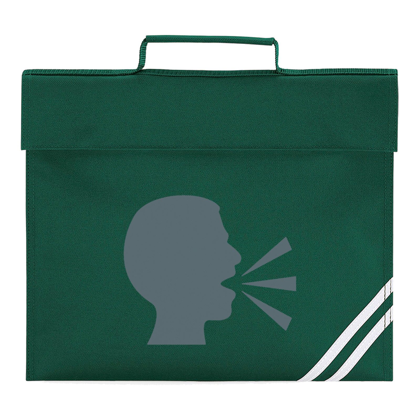 1600x1600 Emoji Speaking Head In Silhouette Book Bag. Available In Many