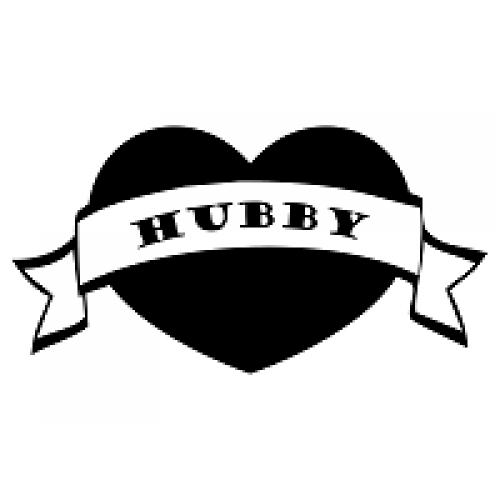 500x500 Hubby Heart Banner Silhouette
