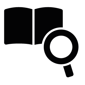 283x283 Magnifier Open Book Silhouette Silhouette Of Magnifier