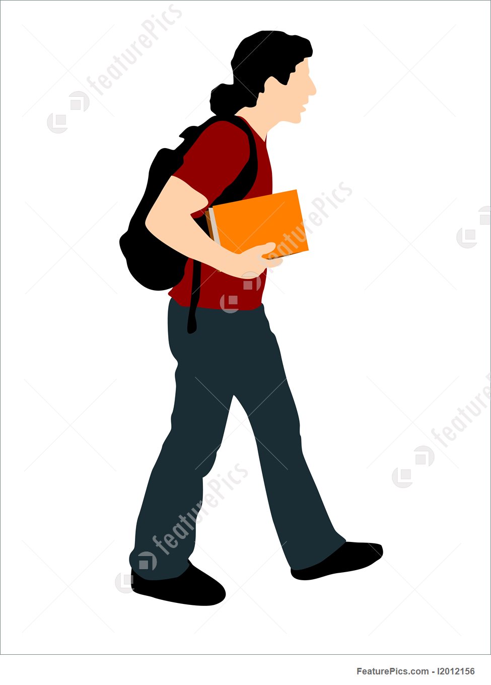 975x1360 Silhouettes And Outlines Young Student Walking With Books