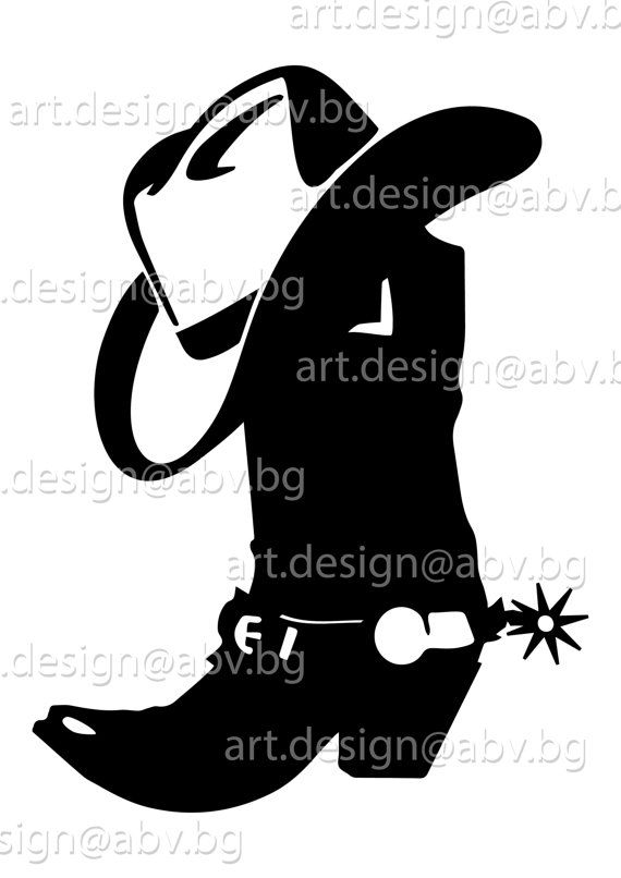 570x806 Vector Cowboy Boots With Hat