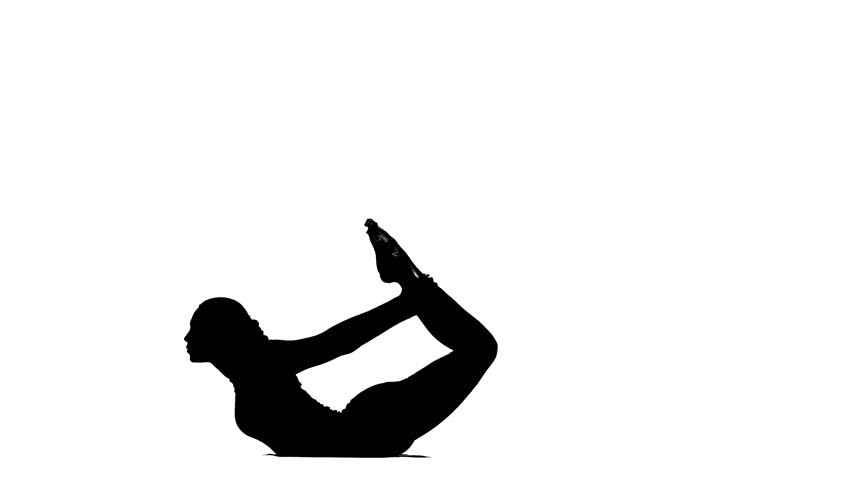 852x480 Girl Shows The Pose Bow. Silhouette Stock Footage Video 20497681