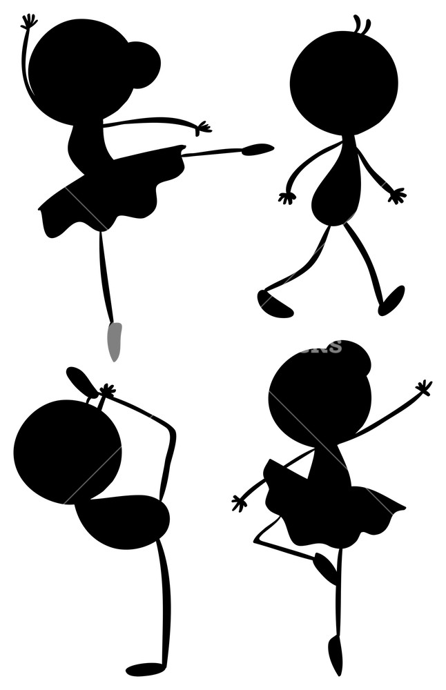 646x1000 Illustration Of The Silhouettes Of Girlnd Boy Dancing On