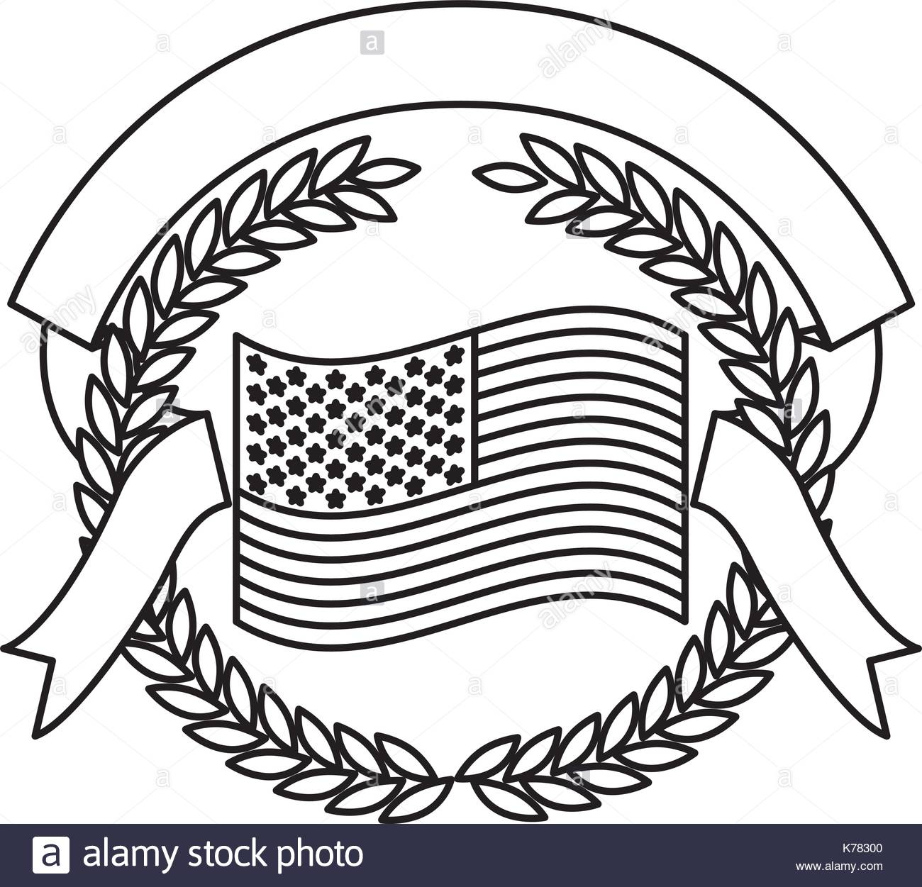 1300x1251 United States Flag Inside Of Olive Branches And Ribbon Interlace