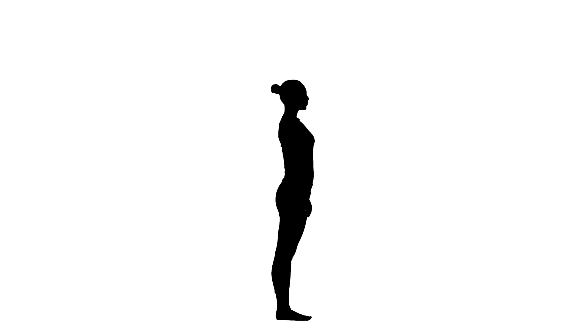 1920x1080 Girl Shows The Pose Bridge. Silhouette Stock Video Footage