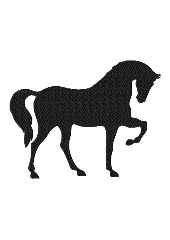 570x806 Silhouette Horse Solid Fill Machine Embroidery Design No. 674