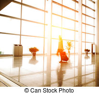 206x194 People Silhouette In Hall Of Office Building Stock Photographs