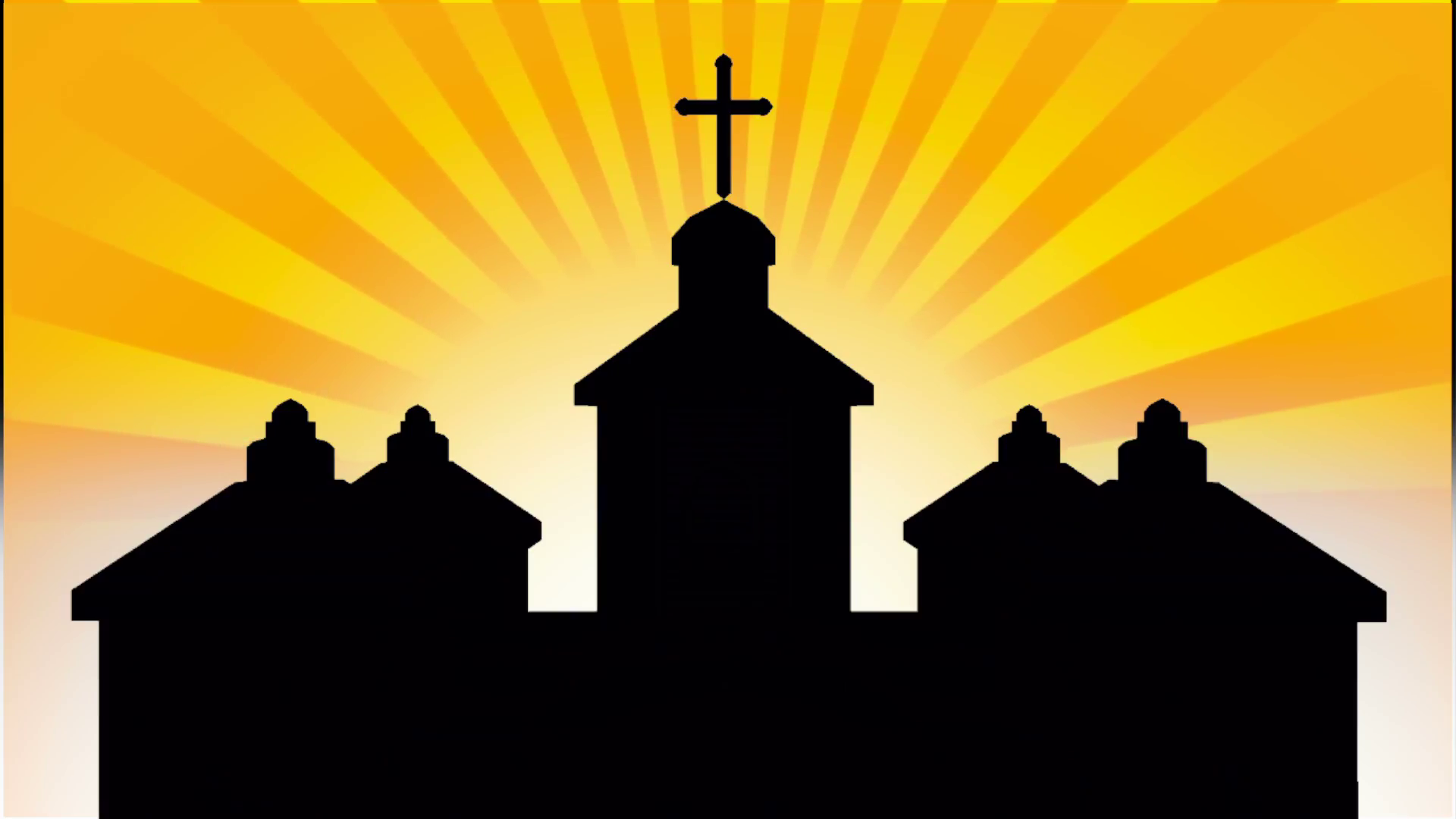 1920x1080 Silhouette Of Church Buildings With Clouds Motion Background