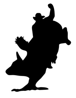 258x330 Bull Rider Silhouette 4 Decal Sticker