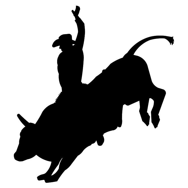 Silhouette Bull Rider at GetDrawings | Free download