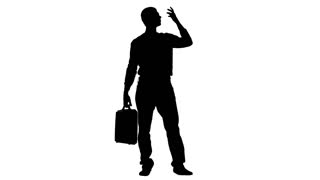 320x180 Silhouette Of Businessman Boxing Invisible Opponent, Protecting