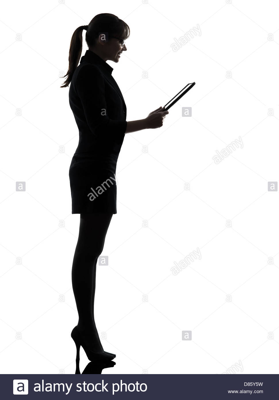 971x1390 One Business Woman Computer Computing Digital Tablet Silhouette