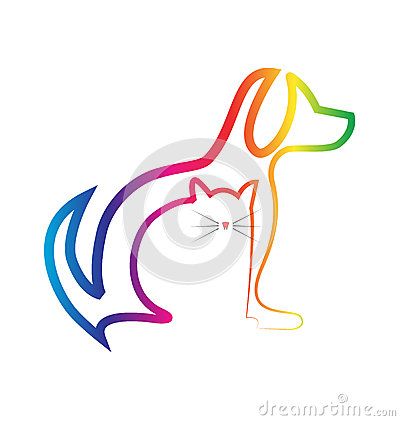 400x421 Dog And Cat Veterinary Illustration Logo Silhouette Design