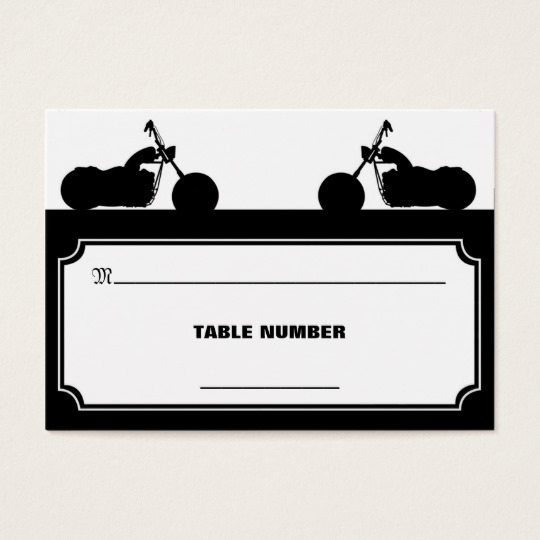 540x540 Black White Motorcycle Biker Silhouette Placecards Business Card