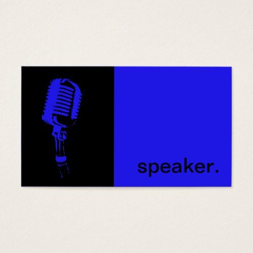 500x500 Modern Icon Silhouette Speaker Blue Black Business Card