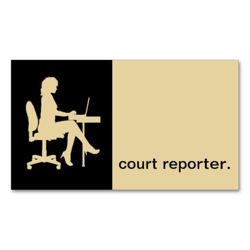 512x512 Modern Icon Silhouette Court Reporter Eggshell Business Card