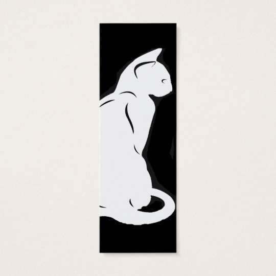 540x540 Cat Silhouette Bookmark Mini Business Card