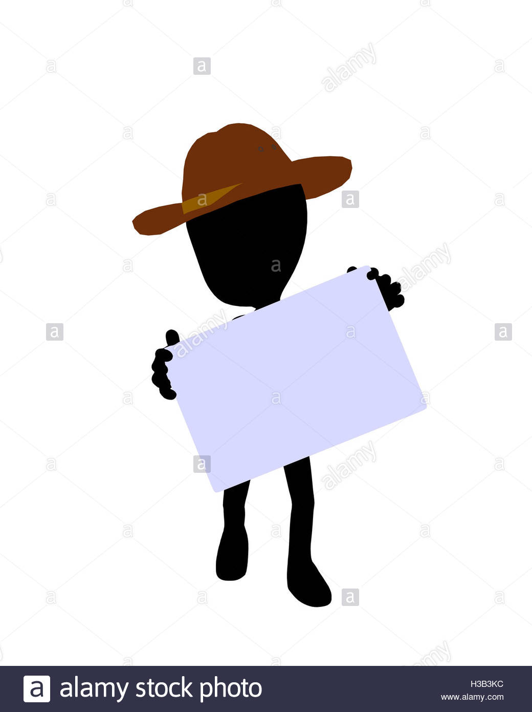 1040x1390 Cute Black Silhouette Cowboy Guy Holding A Blank Business Card