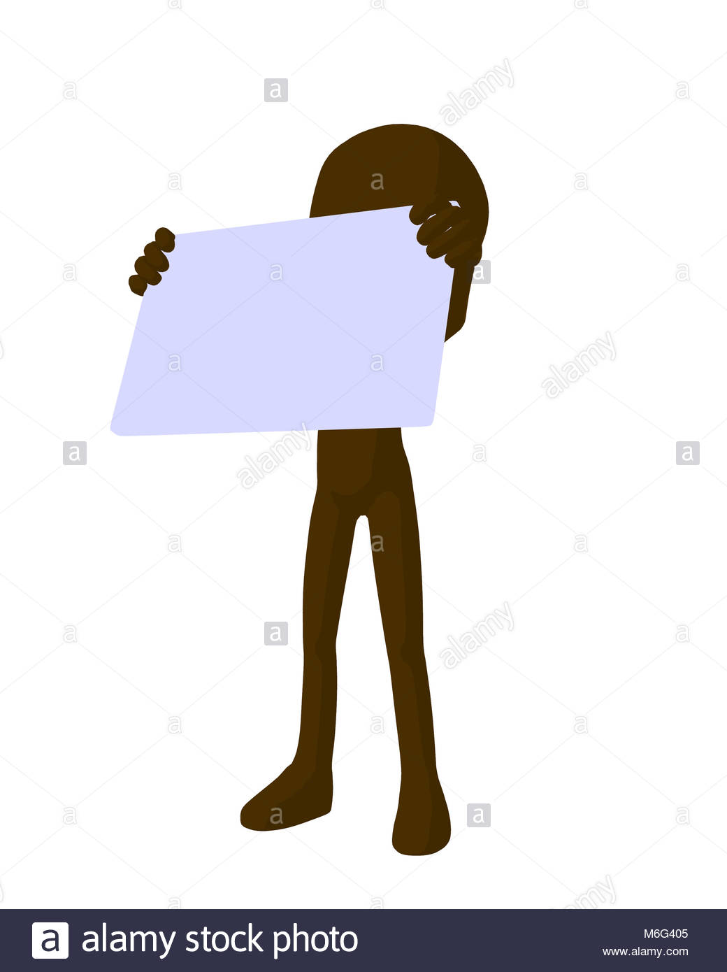 1040x1390 Cute Brown Silhouette Guy Holding A Blank Business Card On A White
