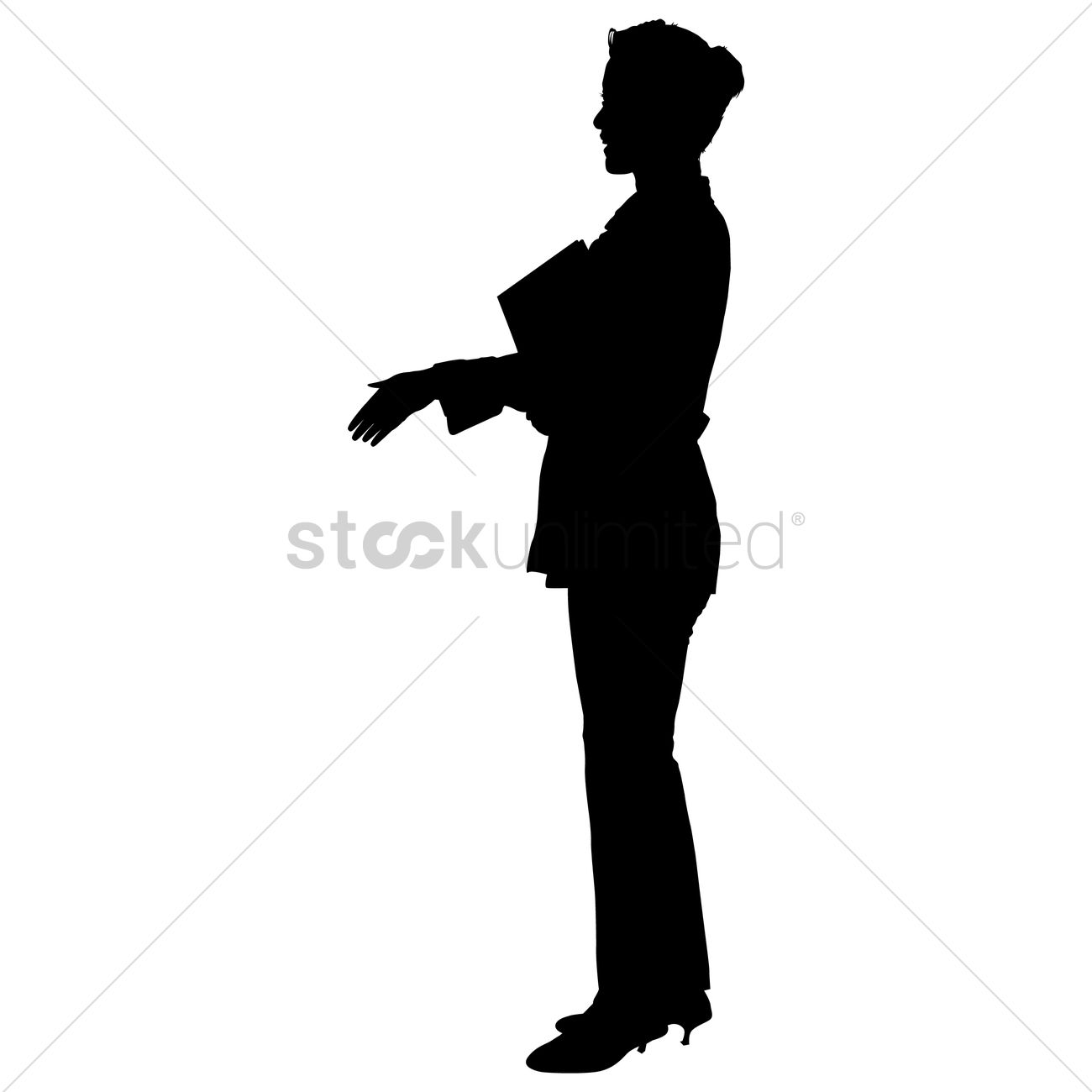 1300x1300 Silhouette Of A Businesswoman Vector Image