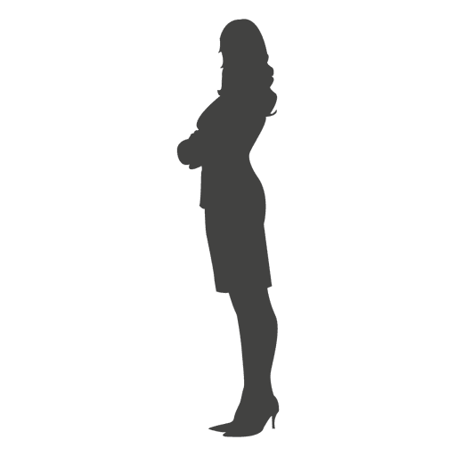 512x512 Young Businesswoman Standing Silhouette